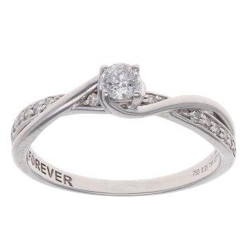 18ct White Gold 0.33ct Brilliant Cut Diamond Solitaire Ring