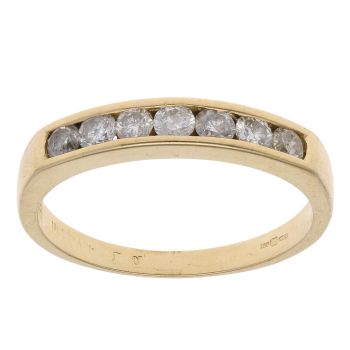 18ct Yellow Gold 0.50ct Brilliant Cut Diamond Half Eternity Ring