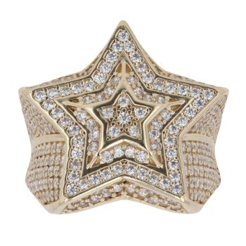 9ct Yellow Gold Cubic Zirconia Star Ring