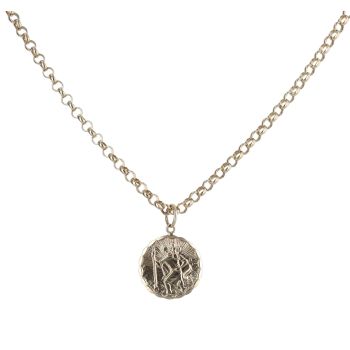 9ct Yellow Gold St George Pendant and Belcher Chain 20"