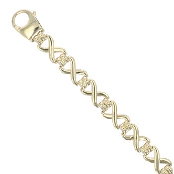 9ct Yellow Gold Crossover Bracelet 7"