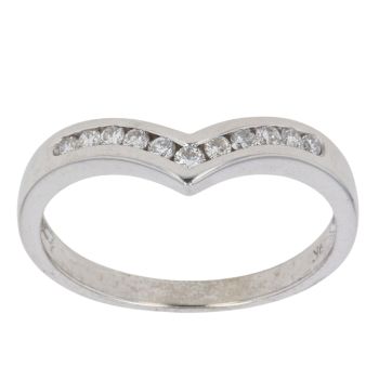 9ct White Gold 0.25ct Brilliant Cut Diamond Wishbone Ring