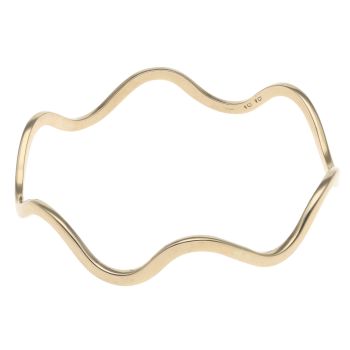 9ct Yellow Gold Wavy Solid Bangle