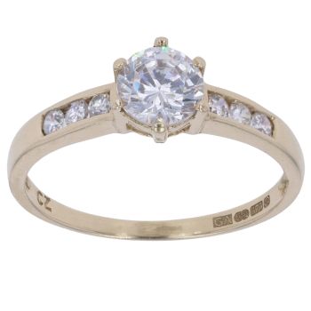 9ct Yellow Gold Cubic Zirconia Single Stone Ring