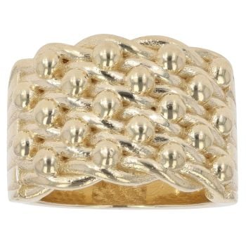 9ct Yellow Gold Five Row Keeper Ring