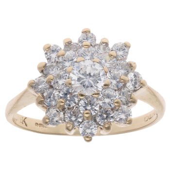 9ct Yellow Gold Cubic Zirconia Cluster Ring