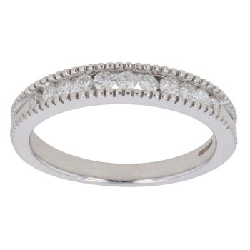 18ct White Gold 0.30ct Brilliant Cut Diamond Half Eternity Ring