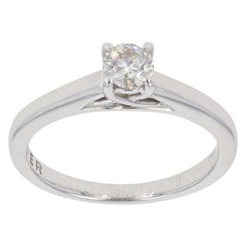 9ct White Gold 0.29ct Flower Cut Diamond Solitaire Forever Ring