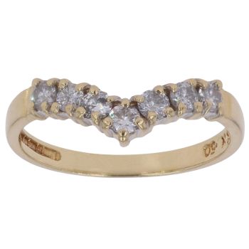 18ct Yellow Gold 0.50ct Brilliant Cut Diamond Wishbone Ring