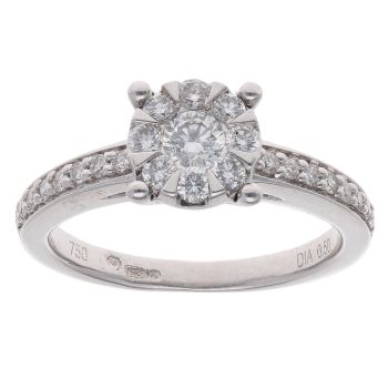 18ct White Gold 0.50ct Brilliant Cut Diamond Cluster Ring