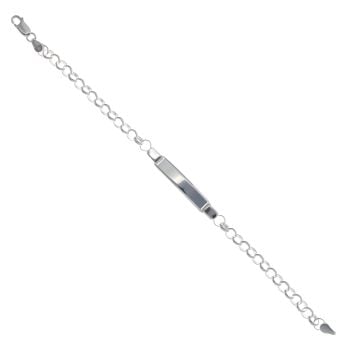Silver Belcher ID Bracelet 7.5" By Icesia