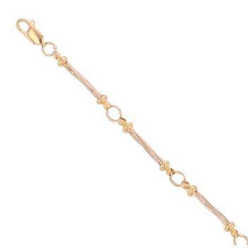 18ct Yellow and White Gold Twist Bar Bracelet 7.5"