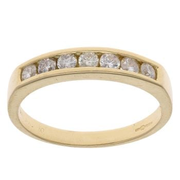 18ct Yellow Gold 0.50ct Brilliant Cut Diamond Half Eternity Ring