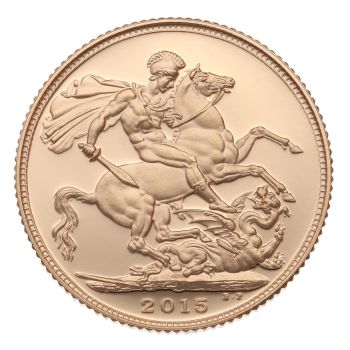 2015 Elizabeth II Fifth Portrait UK Full Sovereign Coin Proof Boxed