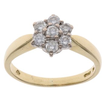 18ct Yellow Gold 0.50ct Brilliant Cut Diamond Cluster Ring