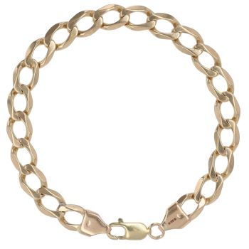 9ct Yellow Gold Curb Bracelet 9"