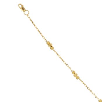 22ct Yellow Gold Junction Bead Trilogy Bracelet 7"