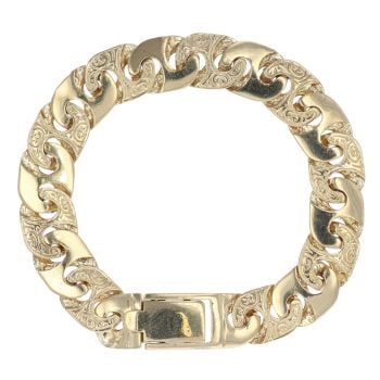 9ct Yellow Gold Patterned Fancy Bracelet 5.5"
