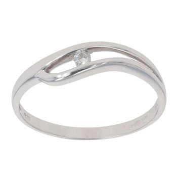 9ct White Gold 0.05ct Diamond Solitaire Ring