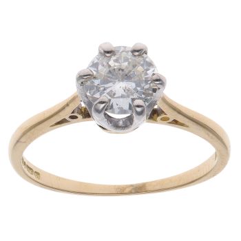 18ct Yellow Gold 1.00ct Brilliant Cut Diamond Solitaire Ring