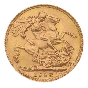 1928 George V Large Head South Africa Full Sovereign Coin