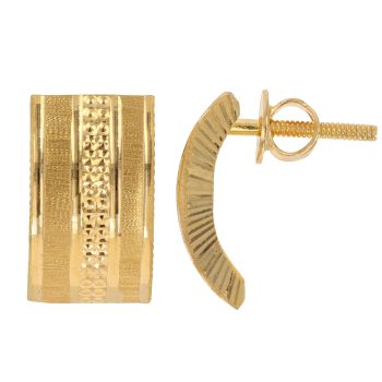 22ct Yellow Gold Patterned Stud Earrings