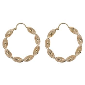 9ct Yellow Gold Twist Hoop Earrings