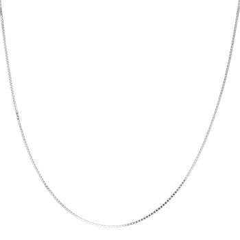 9ct White Gold Box Chain 20"