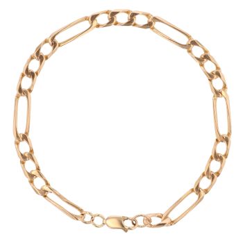 9ct Yellow Gold Figaro Bracelet 8.5"