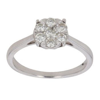 9ct White Gold 0.50ct Brilliant Cut Diamond Cluster Ring