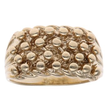 9ct Yellow Gold Four Row Keeper Ring
