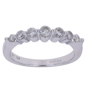 14ct White Gold 0.50ct Brilliant Cut Diamond Half Eternity Ring