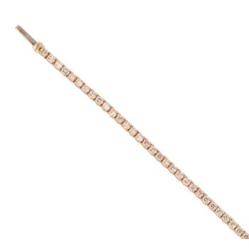 9ct Yellow Gold 2.00ct Brilliant Cut Lab Grown Diamond Tennis Bracelet 7"