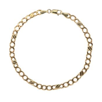 9ct Yellow Gold Curb Bracelet 8"