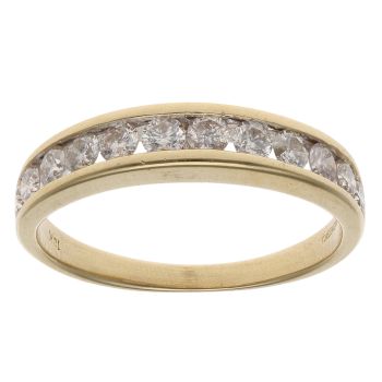 18ct Yellow Gold 0.50ct Brilliant Cut Diamond Half Eternity Ring
