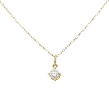 18ct Yellow Gold 0.35ct Brilliant Cut Diamond Solitaire Pendant And Chain 18"