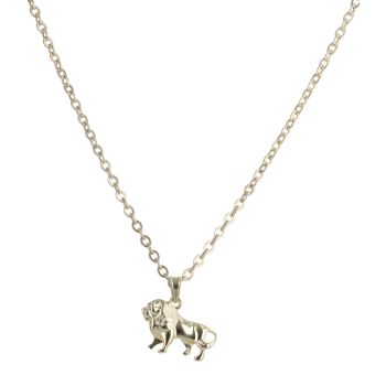 14ct Yellow Gold Lion Pendant and Belcher Chain 18"