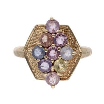 9ct Yellow Gold Multi Gemstone Dress Ring