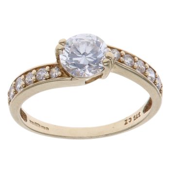 9ct Yellow Gold Cubic Zirconia Single Stone Ring