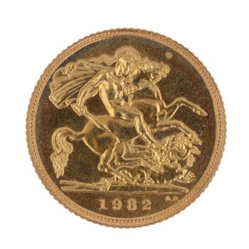 1982 Elizabeth II Half Sovereign Coin