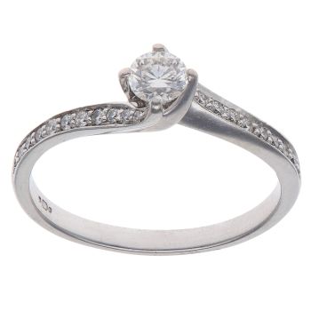 18ct White Gold 0.45ct Brilliant Cut Diamond Solitaire Ring