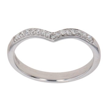 18ct White Gold 0.15ct Diamond Wishbone Ring