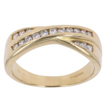 18ct Yellow Gold 0.33ct Brilliant Cut Diamond Crossover Ring