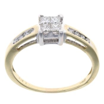 18ct Yellow Gold 0.33ct Diamond Cluster Ring