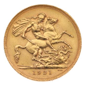 1931 George V Small Head South Africa Full Sovereign Coin