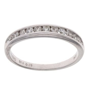 9ct White Gold 0.25ct Brilliant Cut Diamond Half Eternity Ring