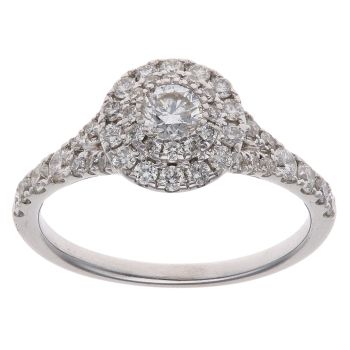 18ct White Gold 0.65ct Brilliant Cut Diamond Cluster Ring
