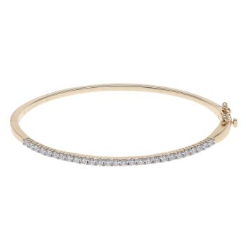 9ct Yellow Gold 1.00ct Brilliant Cut Lab Grown Diamond Bangle