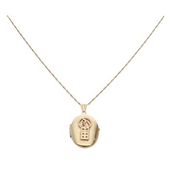 9ct Yellow Gold Rennie Mac Locket Pendant and Chain 20"