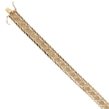 9ct Yellow Gold Fancy Strap Style Bracelet 7.5"